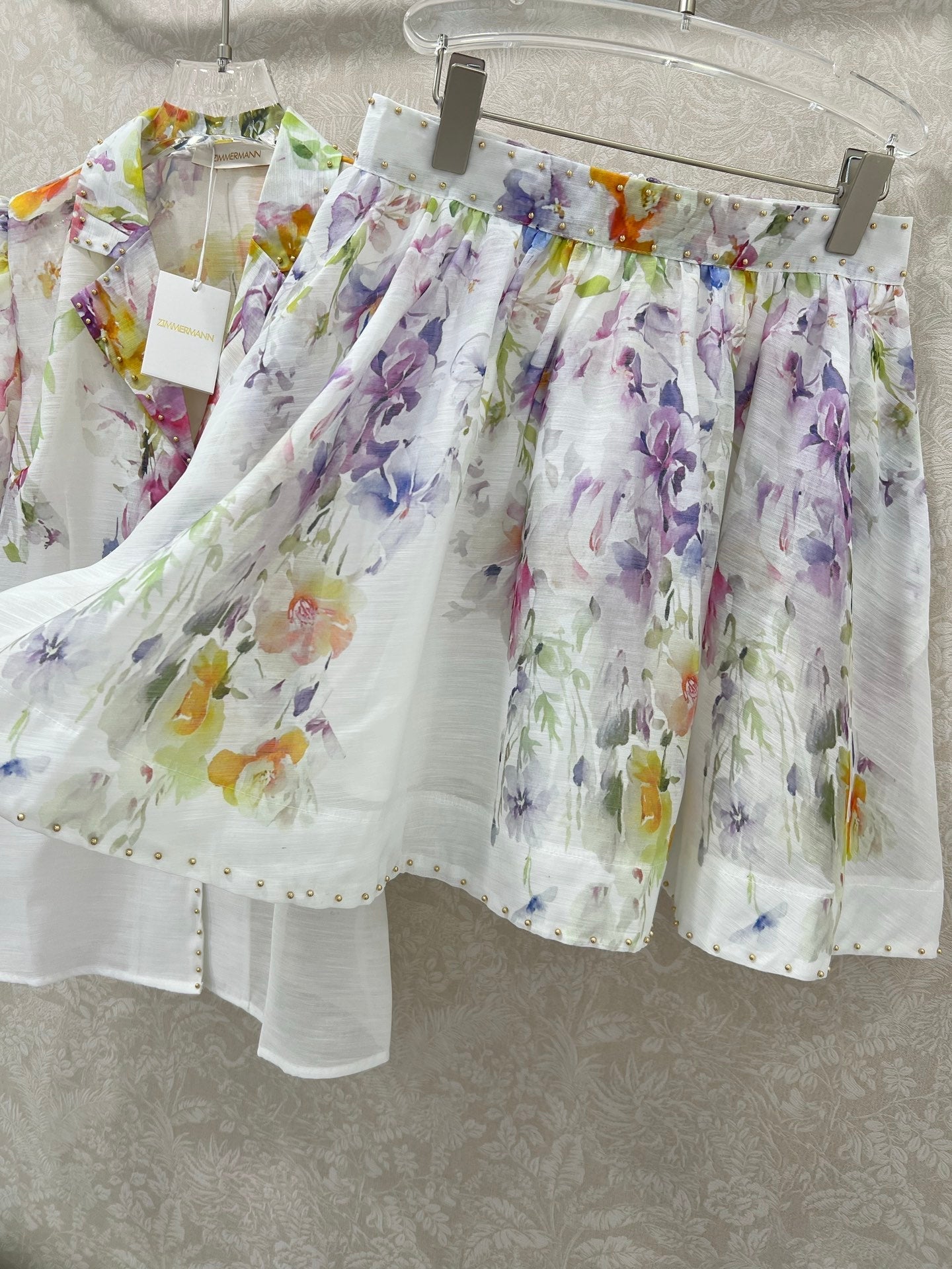 ZIMMERMANN SET OF SHORT-SLEEVE SHIRT AND TAILORED SHORTS 275122