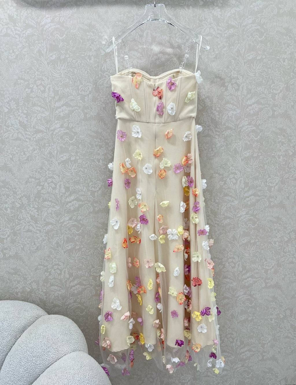 ZIMMERMANN TUBE DRESS WITH 3D FLORAL PATTERN 275124