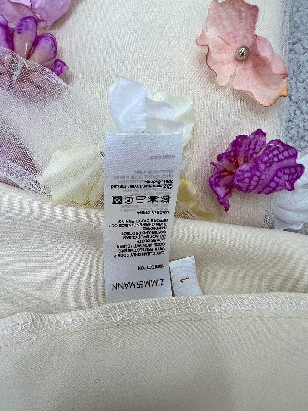 ZIMMERMANN TUBE DRESS WITH 3D FLORAL PATTERN 275124