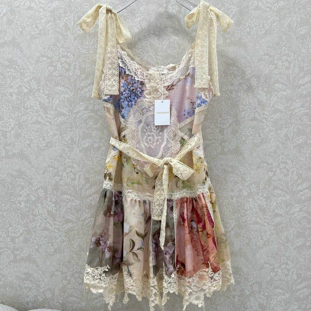 ZIMMERMANN SLEEVELESS HALTER DRESS WITH V-NECK 275127