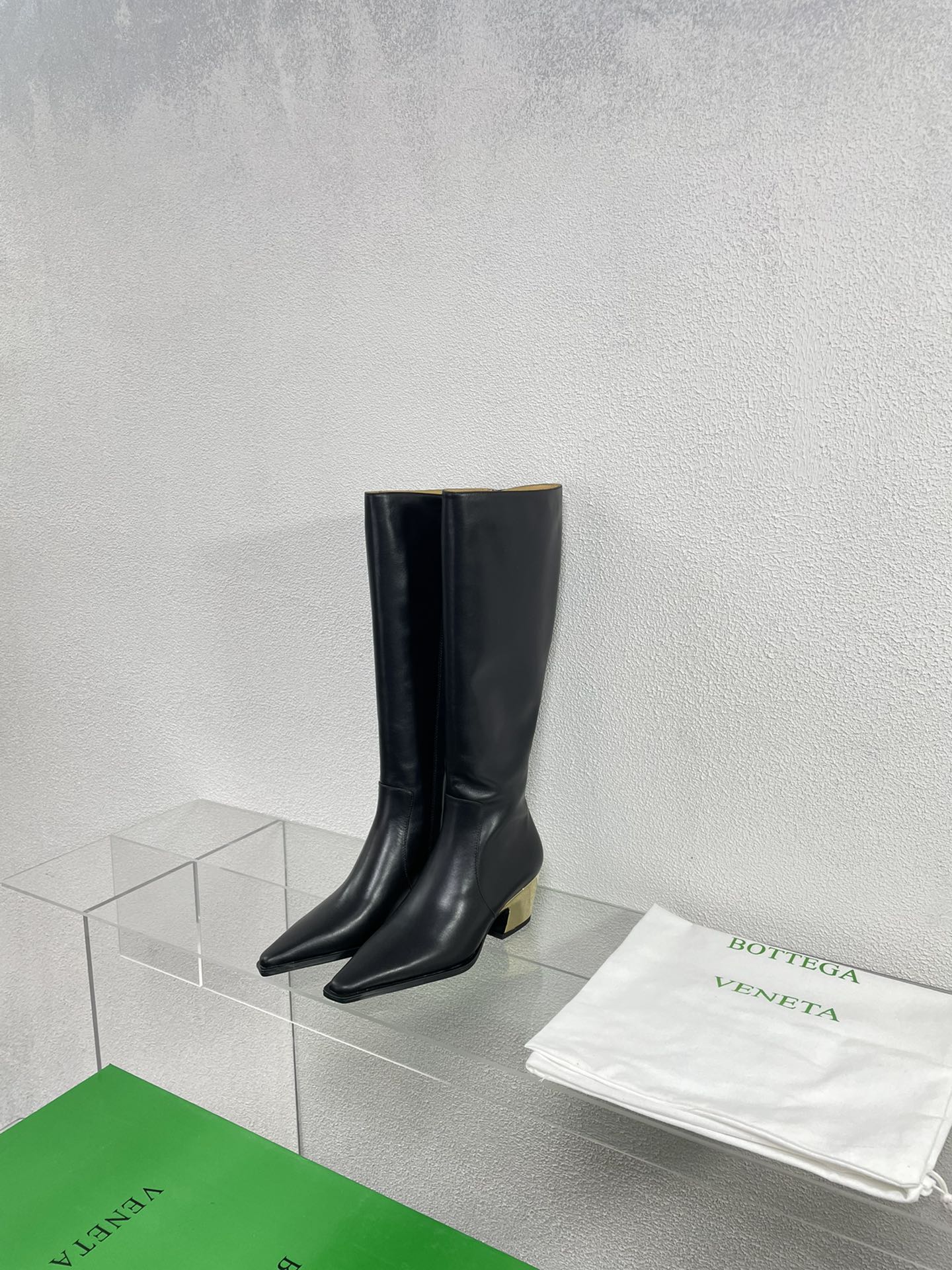 TEX HIGH BOOT IN BLACK CALFSKIN