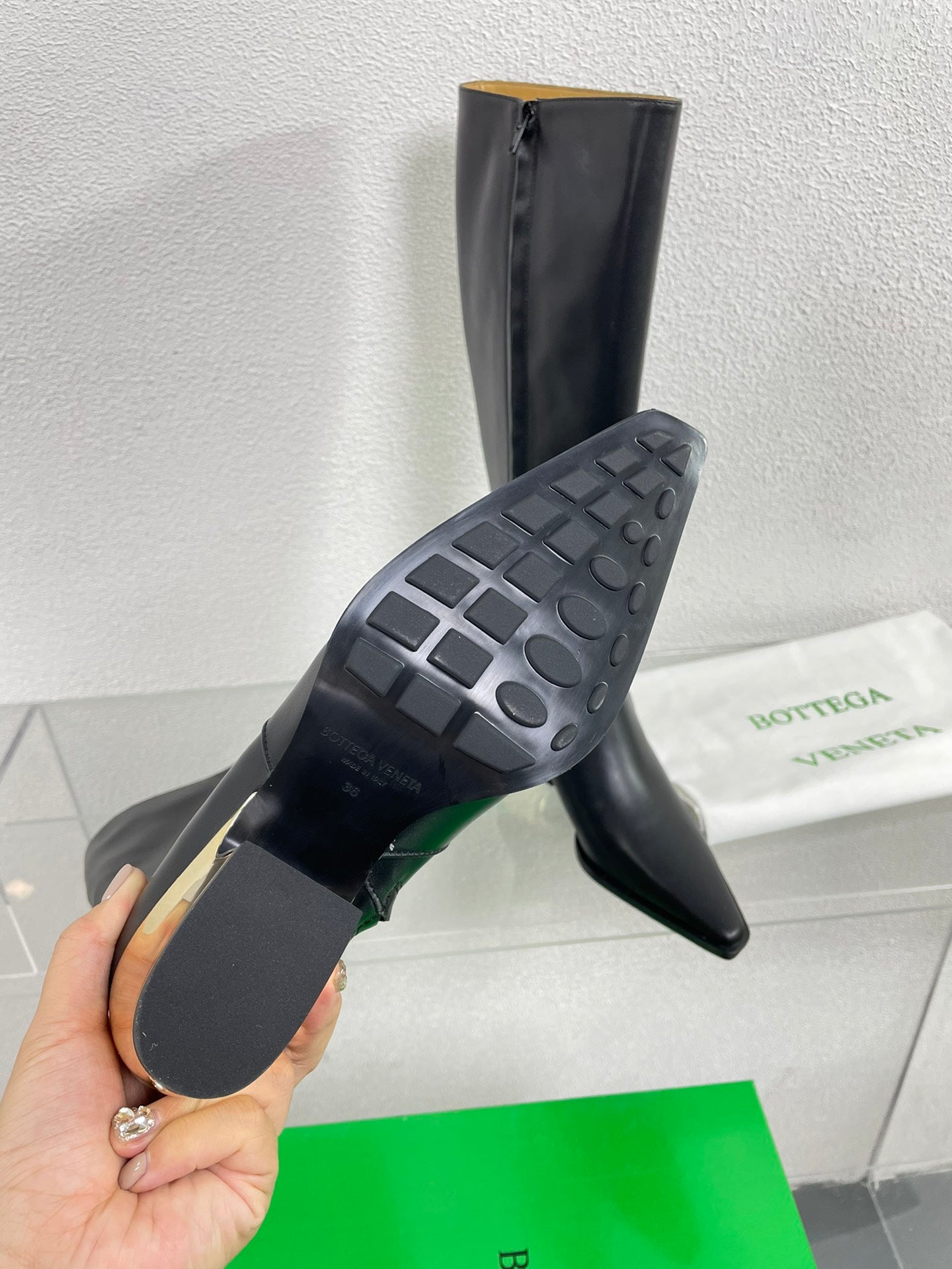 TEX HIGH BOOT IN BLACK CALFSKIN