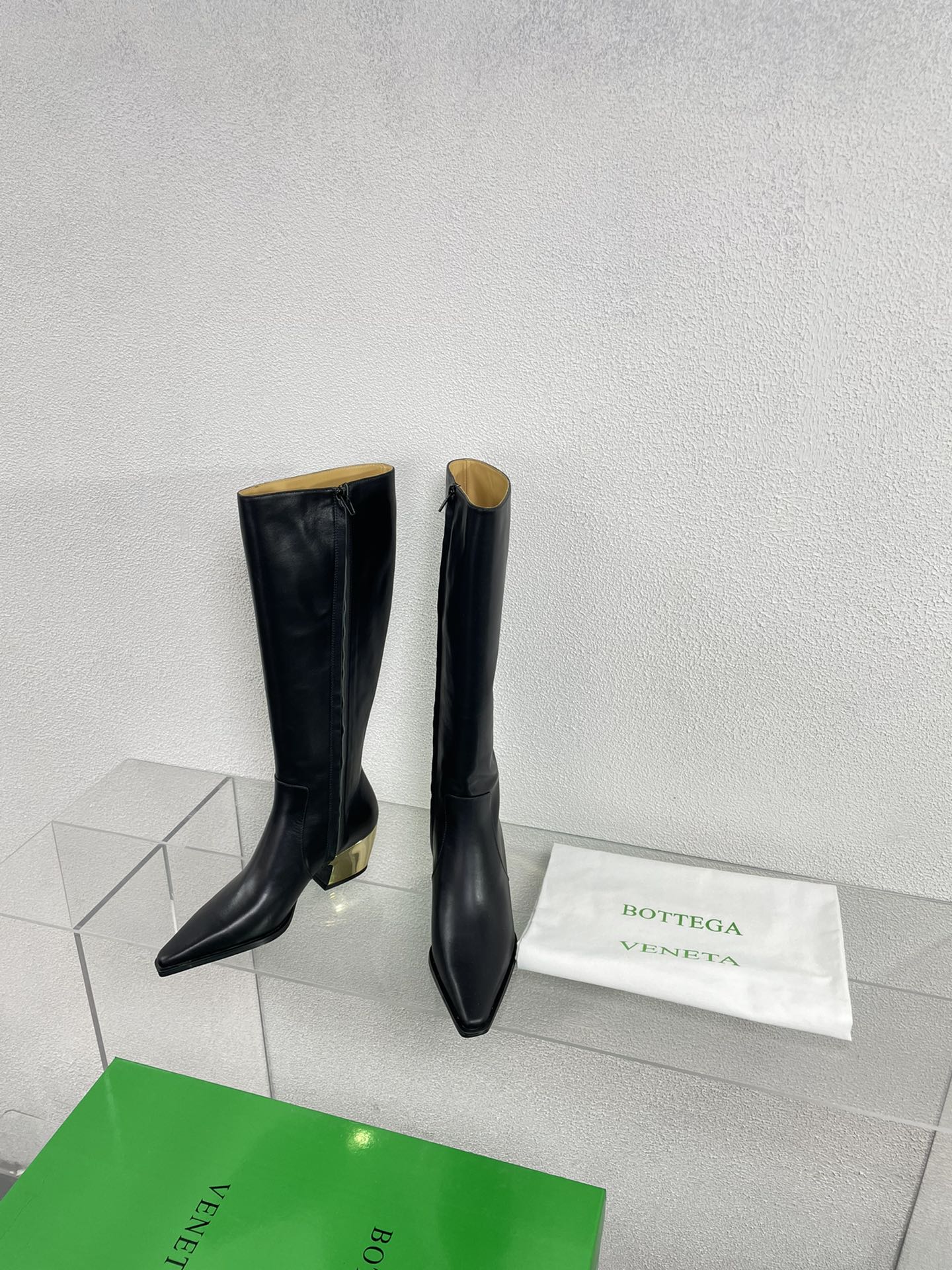 TEX HIGH BOOT IN BLACK CALFSKIN