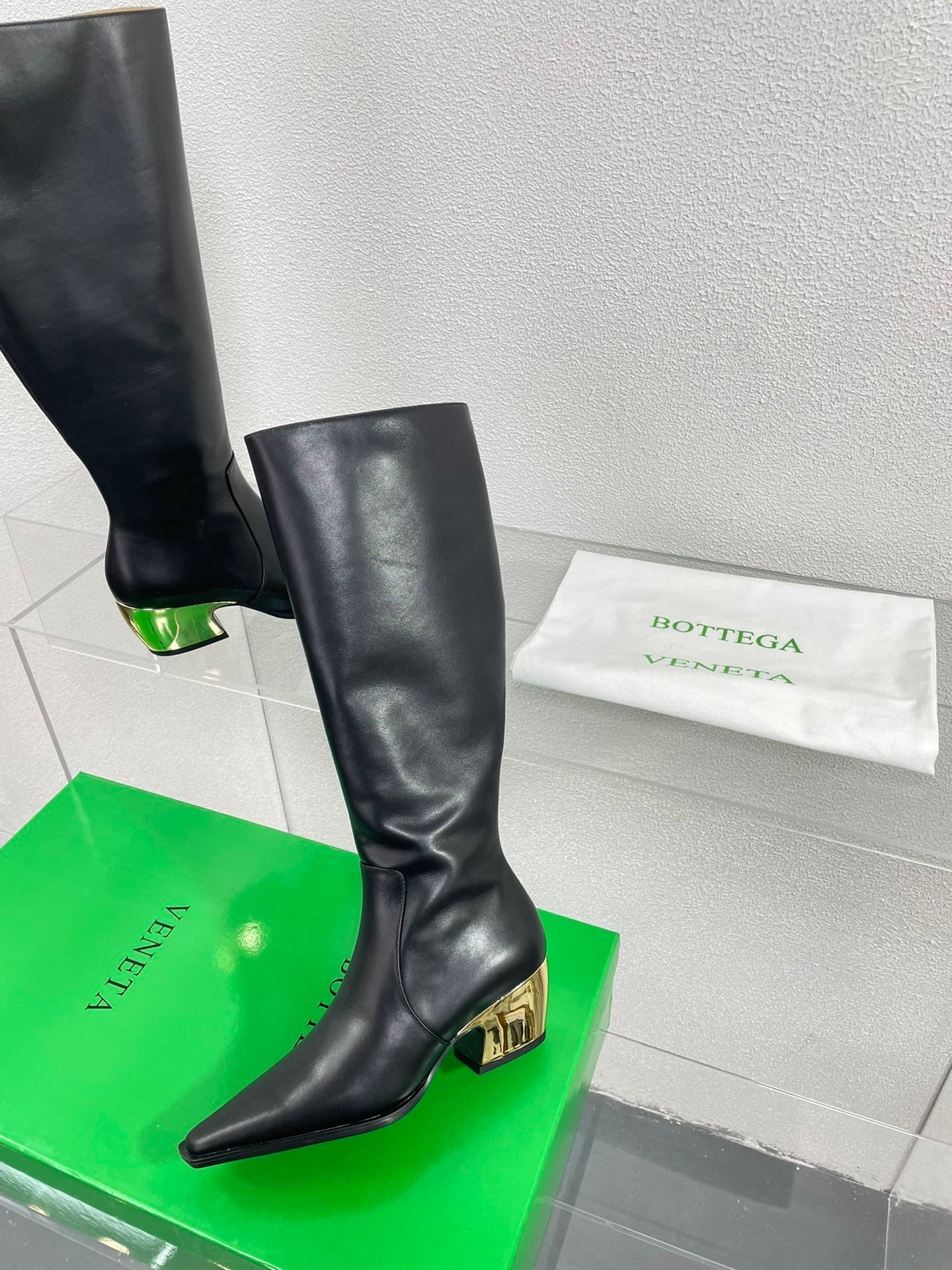 TEX HIGH BOOT IN BLACK CALFSKIN