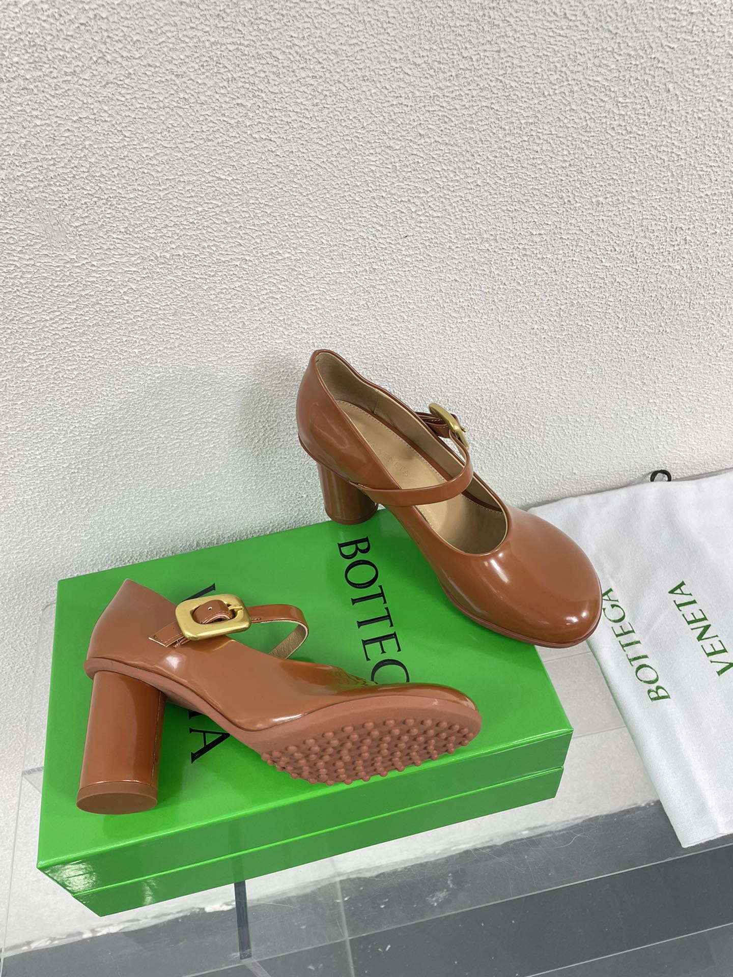 ATOMIC MARY-JANE PUMP 9 CM IN BRONZE BROWN CALFSKIN