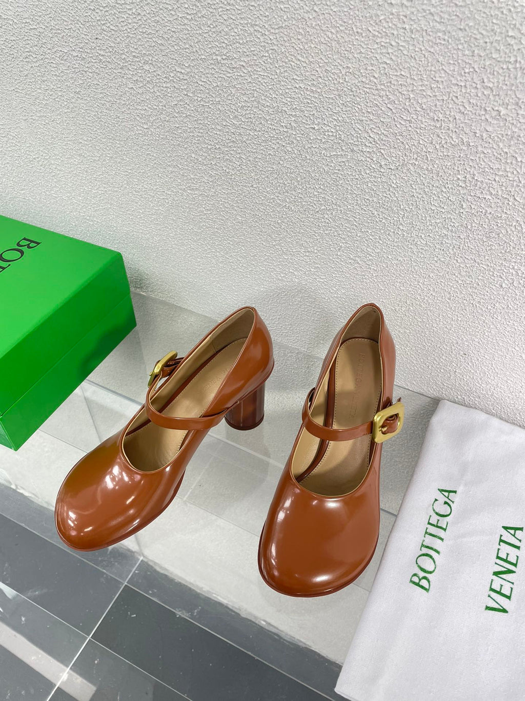 ATOMIC MARY-JANE PUMP 9 CM IN BRONZE BROWN CALFSKIN