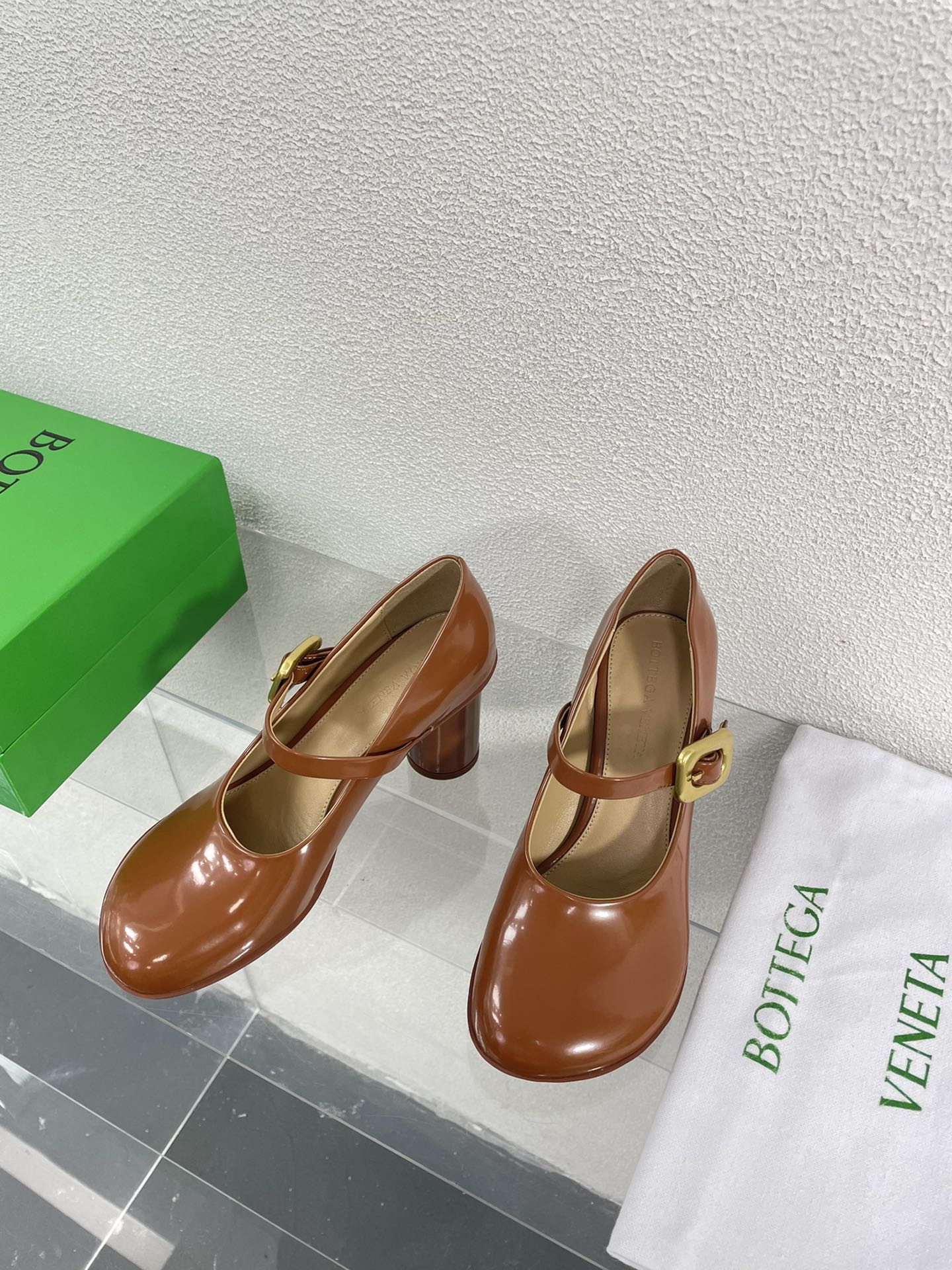 ATOMIC MARY-JANE PUMP 9 CM IN BRONZE BROWN CALFSKIN