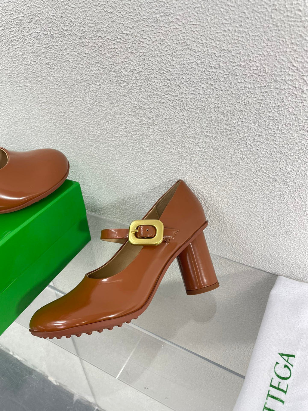 ATOMIC MARY-JANE PUMP 9 CM IN BRONZE BROWN CALFSKIN