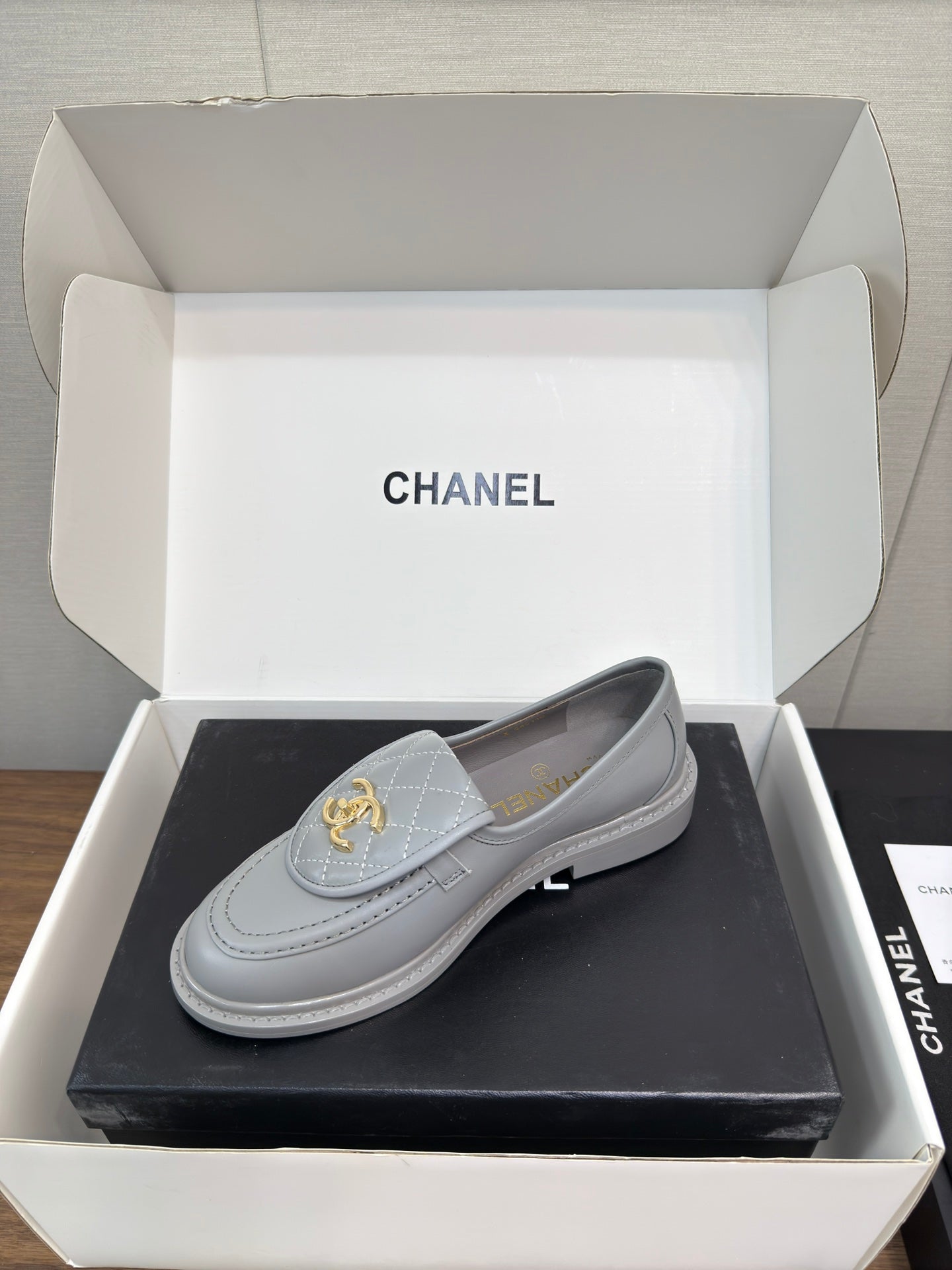 MOCCASIN 2.5 CM IN ASH GRAY PREMIUM LAMBSKIN