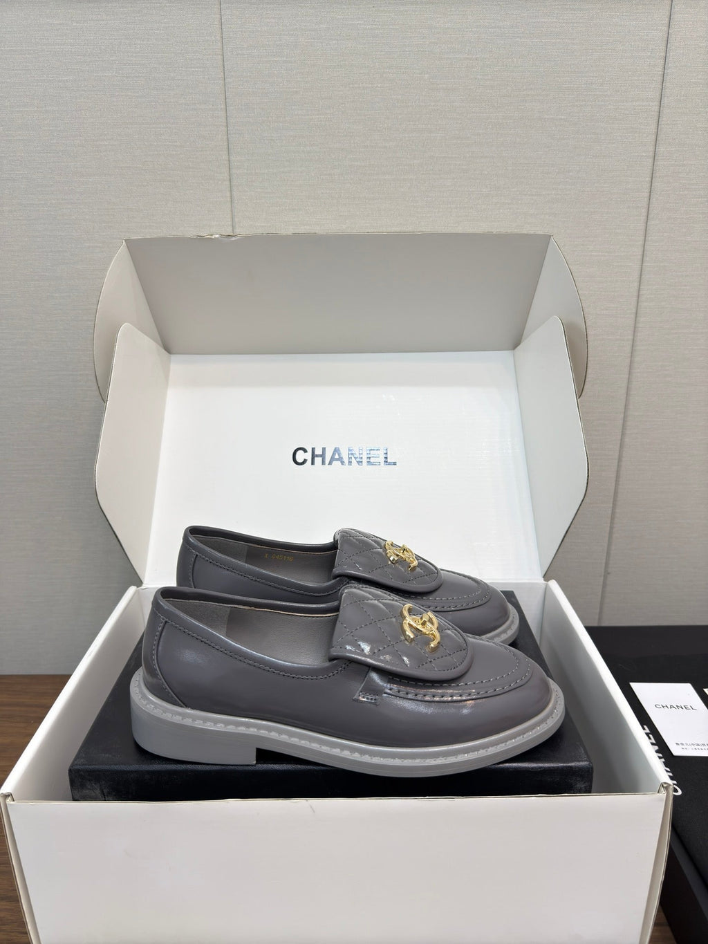 MOCCASIN 2.5 CM IN MOUSE GRAY PREMIUM LAMBSKIN