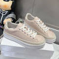 CHLOÉ TELMA LACE-UP SNEAKER IN DESERT SAND LAMBSKIN AND RAFFIA