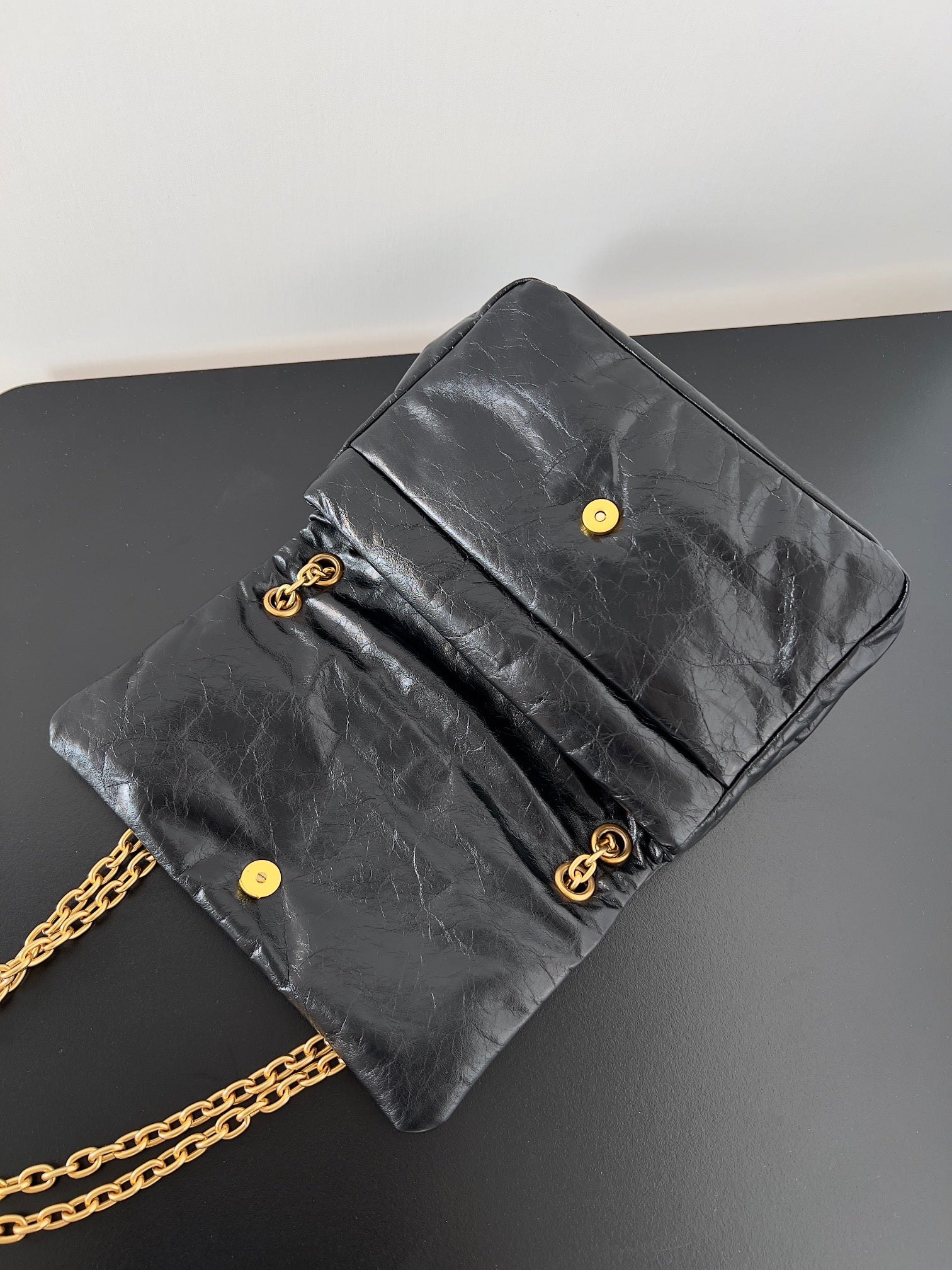 MONACO MINI BAG 25 IN BLACK ARENA CALFSKIN GOLD HARDWARE