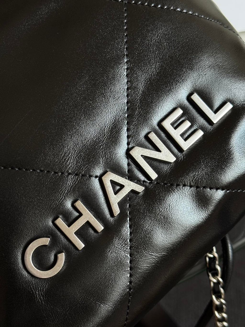 CC MINI HOBO HANDBAG 20 IN BLACK CALFSKIN SILVER-TONE HARDWARE