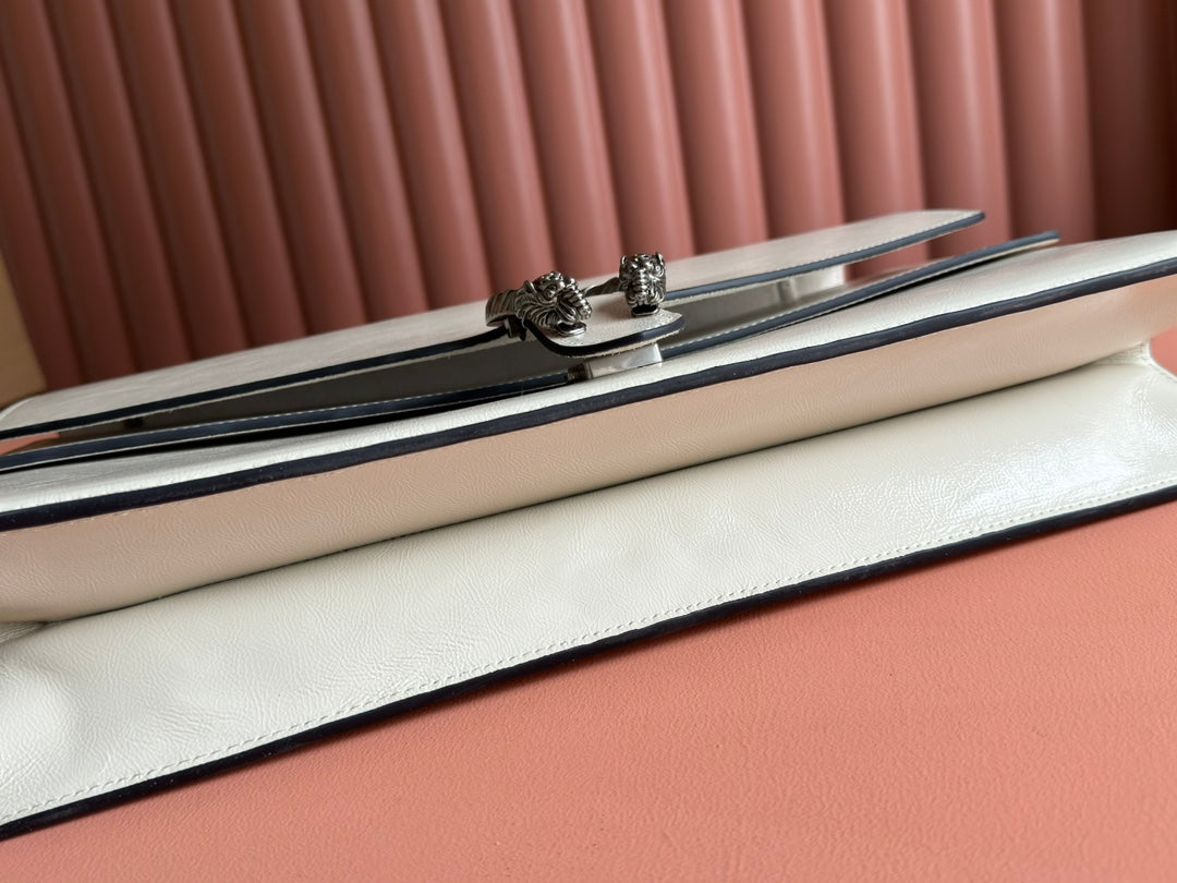 DIONYSUS LAGRE SHOULDER BAG 42 IN OFF WHITE GLOSSY LAMBSKIN