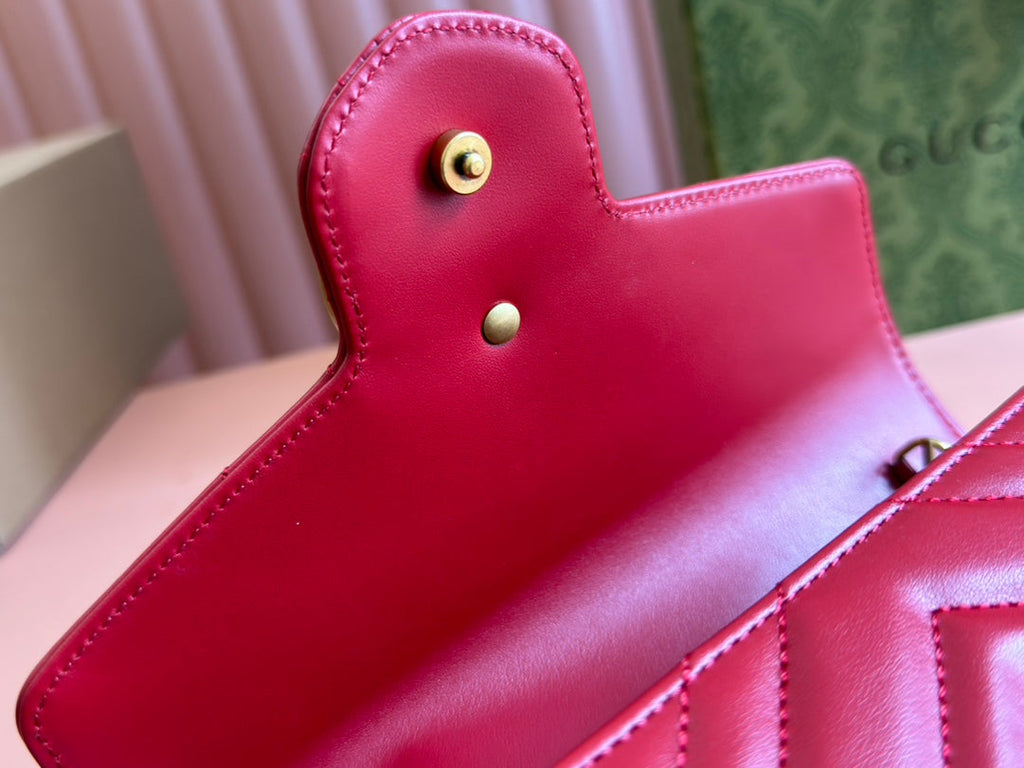 MARMONT SMALL SHOULDER BAG 20 IN RED LAMBSKIN GOLD HARDWARE