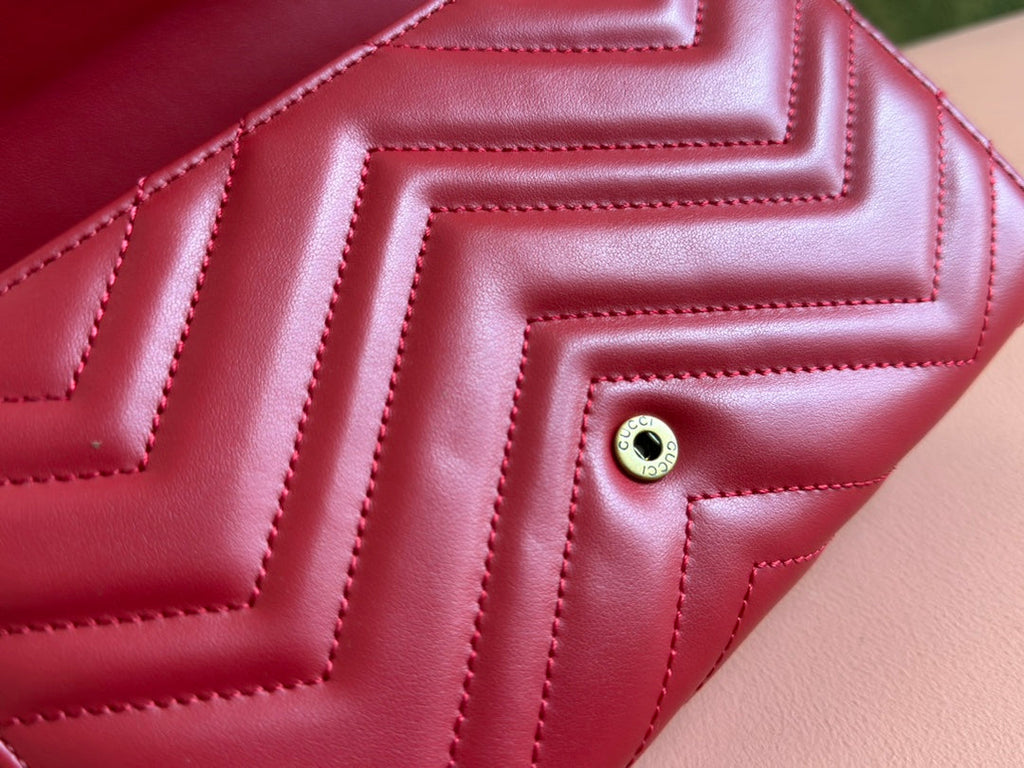 MARMONT SMALL SHOULDER BAG 20 IN RED LAMBSKIN GOLD HARDWARE