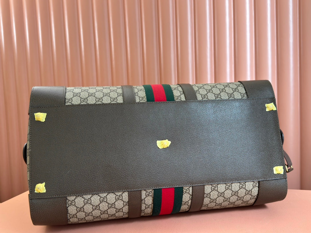 SAVOY LARGE DUFFLE BAG 50 IN BEIGE AND EBONY GG SUPREME CANVAS