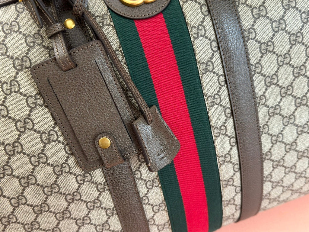 SAVOY LARGE DUFFLE BAG 50 IN BEIGE AND EBONY GG SUPREME CANVAS