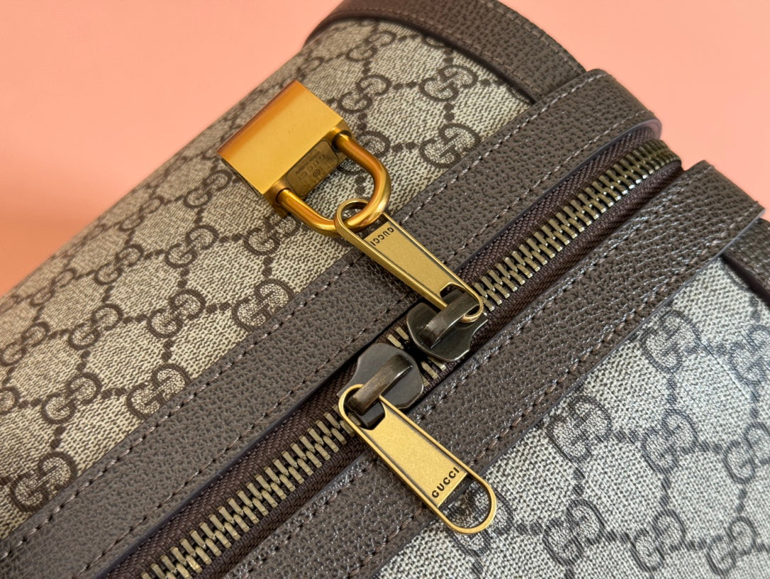 SAVOY LARGE DUFFLE BAG 50 IN BEIGE AND EBONY GG SUPREME CANVAS