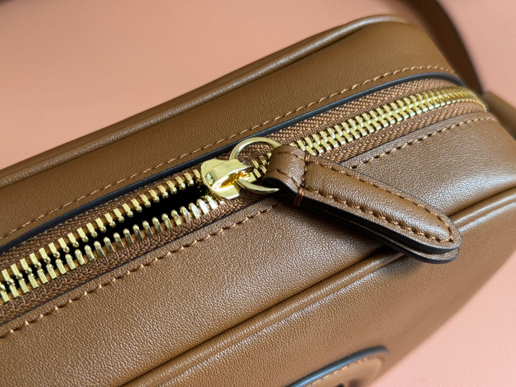 BLONDIE SMALL SHOULDER BAG 21 IN BROWN SMOOTH CALFSKIN