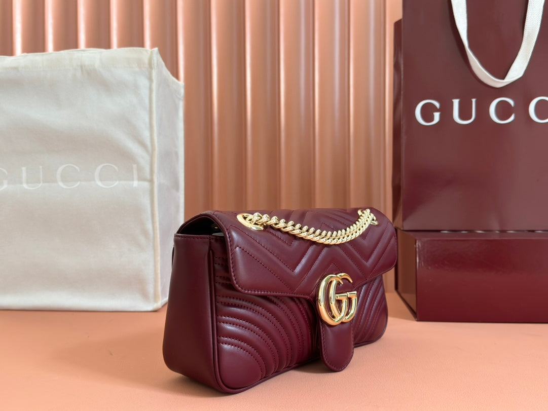 MARMONT MEDIUM SHOUDER BAG 26 IN ROSSO ANCORA RED CALFSKIN