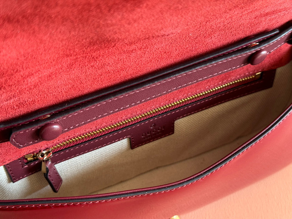 LARGE BLONDIE SHOULDER BAG 29.5 IN RED PATENT CALFSKIN