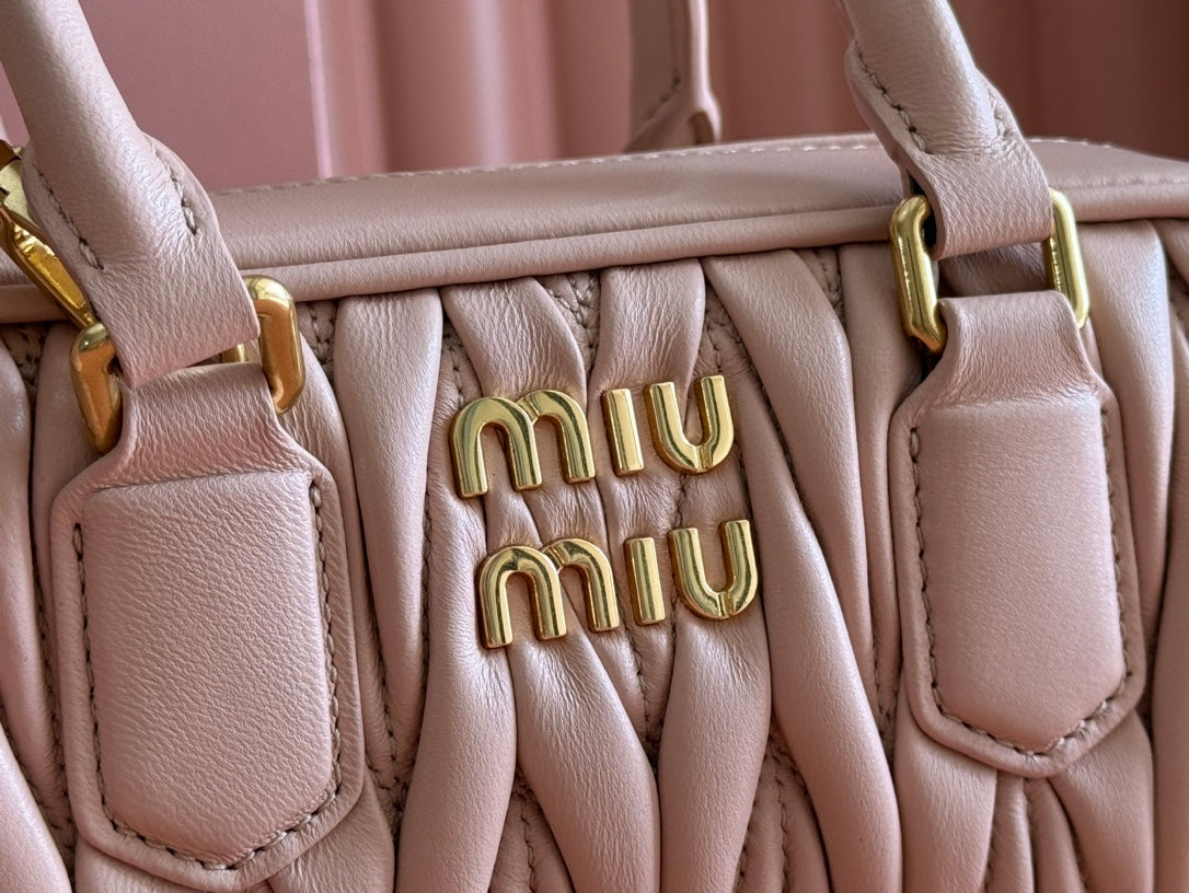 ARCADIE MATELASSÉ BAG 22 IN MISCHKA BEIGE LAMBSKIN