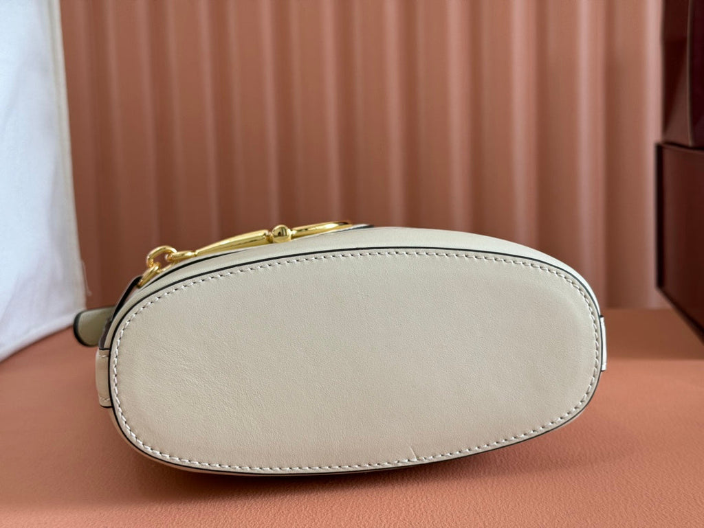 73 SMALL BUCKET BAG 20 IN OFF WHITE SMOOTH CALFSKIN