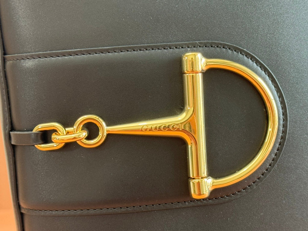 73 MEDIUM BUCKET BAG 27.5 IN BLACK SMOOTH CALFSKIN