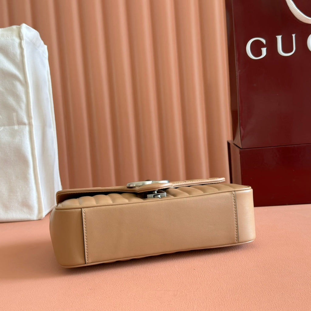 MARMONT SMALL SHOULDER BAG 26 IN BROWN LAMBSKIN