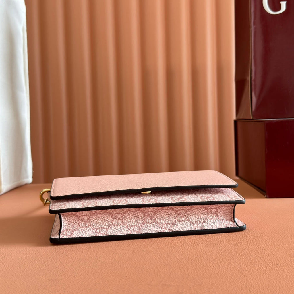 EMBLEM WALLET ON CHAIN 20 IN LIGHT PINK SMOOTH CALFSKIN