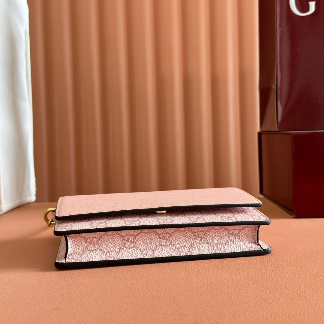 EMBLEM WALLET ON CHAIN 20 IN LIGHT PINK SMOOTH CALFSKIN