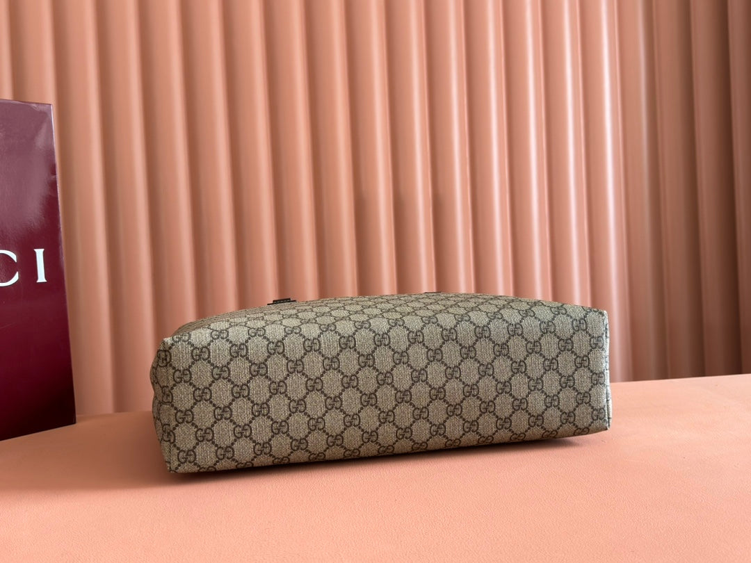 MEDIUM TOTE BAG 38 IN BEIGE AND BROWN GG COATED FABRIC PINK CALFSKIN