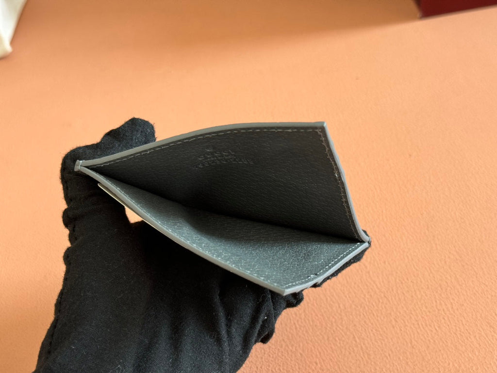 GG CARD CASE 10 IN GREY GG CALFSKIN
