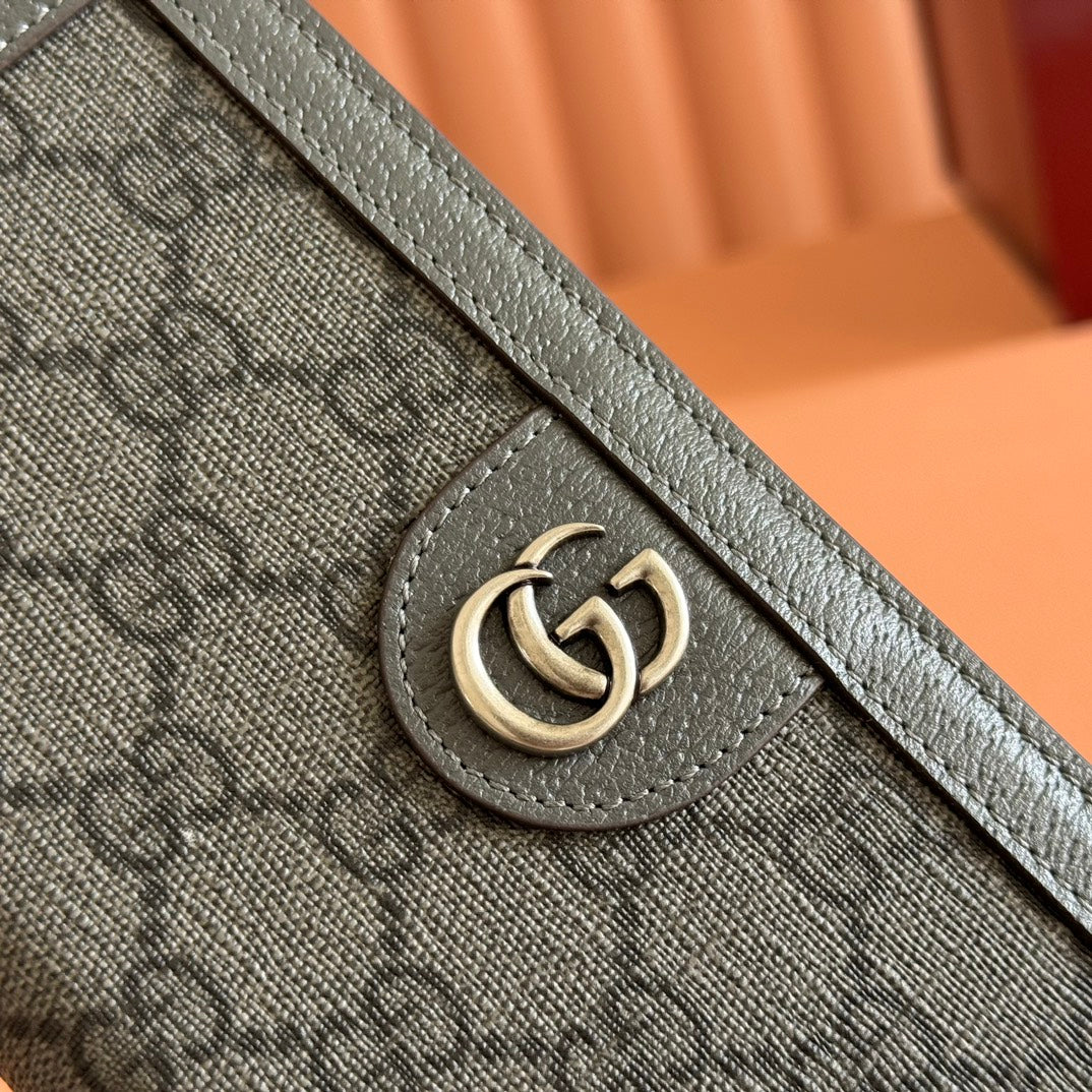 OPHIDIA CARD CASE 19 IN DARK GREY COATED FABRIC AND CALFSKIN