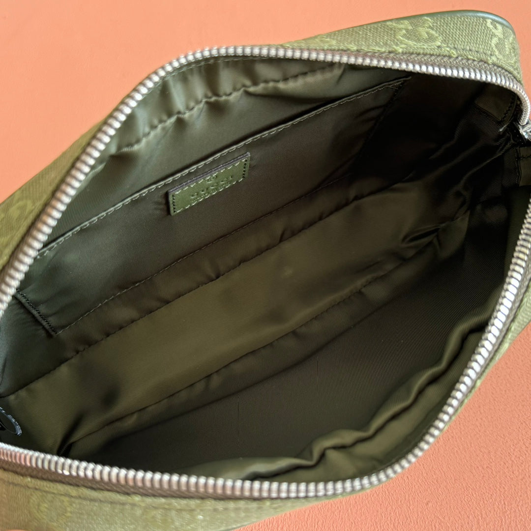 SMALL CROSSBODY BAG 23.5 IN FOREST GREEN GG CANVAS