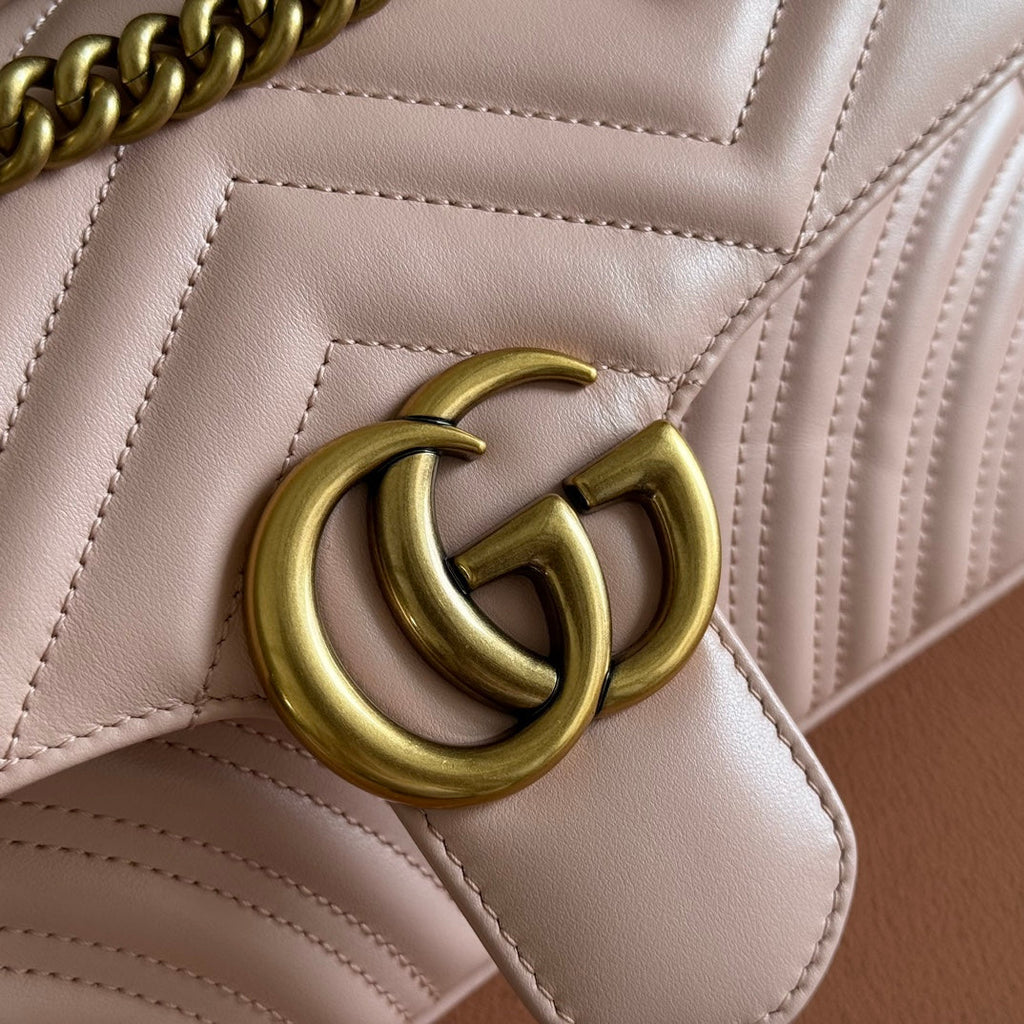 MEDIUM MARMONT MATELASSÉ 26 IN LIGHT PINK CALFSKIN