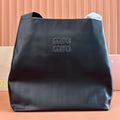 LARGE HOBO TOTE BAG 46 IN BLACK CALFSKIN