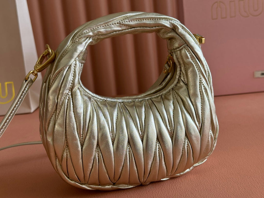 WANDER MATELASSÉ NAPPA MINI BAG 18 IN GOLDEN LAMBSKIN