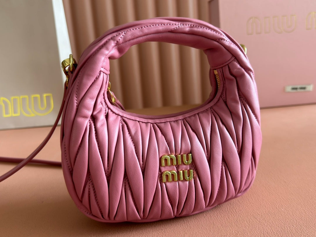 WANDER MATELASSÉ NAPPA MINI BAG 18 IN LIGHT PLUM LAMBSKIN