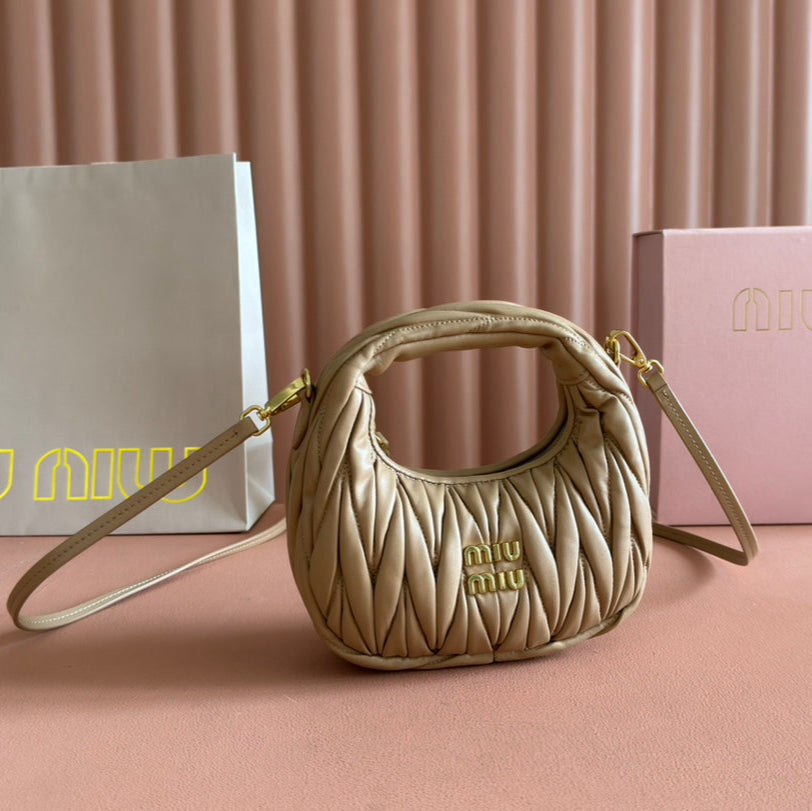 WANDER MATELASSÉ NAPPA MINI BAG 18 IN CARAMEL LAMBSKIN