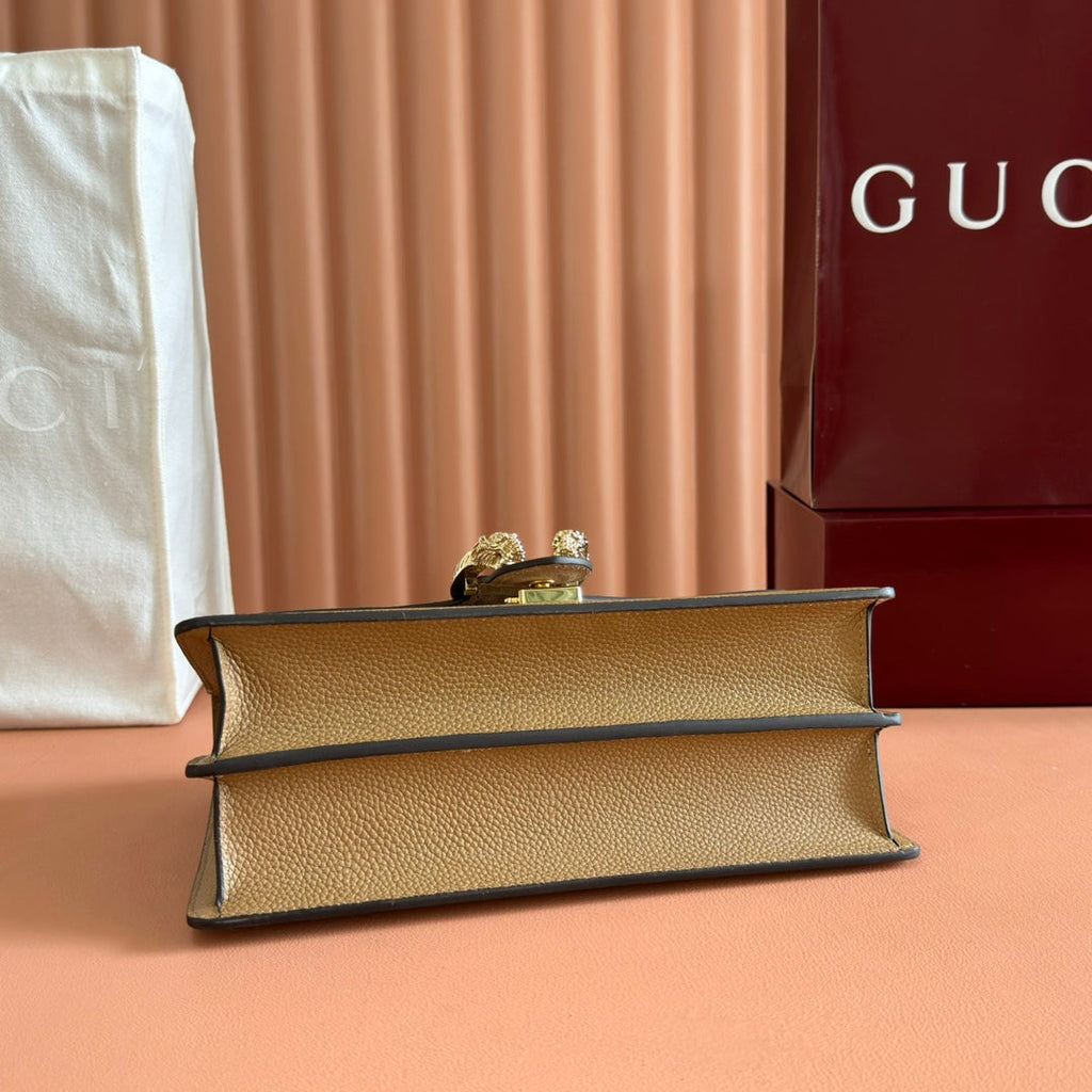 GUCCI 25S DIONYSUS WALLET 28 IN SAND BROWN CALFSKIN