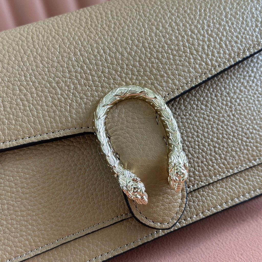 GUCCI 25S DIONYSUS WALLET ON CHAIN 20 IN BROWN CALFSKIN