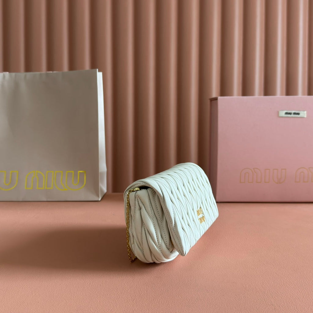 MATELASSÉ NAPPA LEATHER MINI BAG 18 WHITE