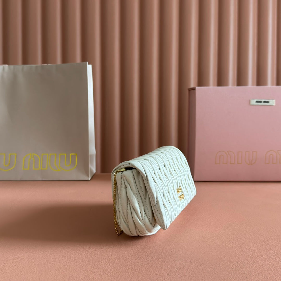 MATELASSÉ NAPPA LEATHER MINI BAG 18 WHITE