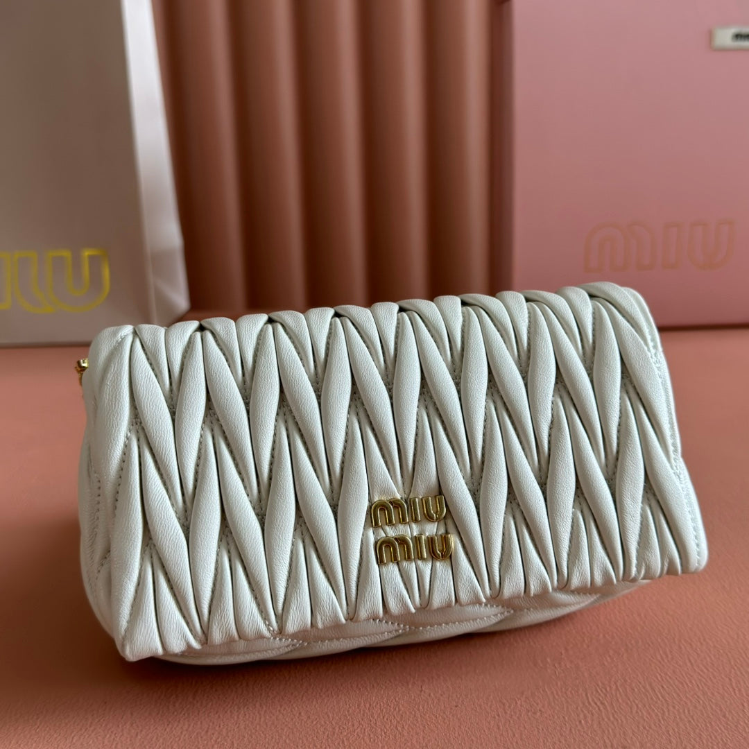 MATELASSÉ NAPPA LEATHER MINI BAG 18 WHITE