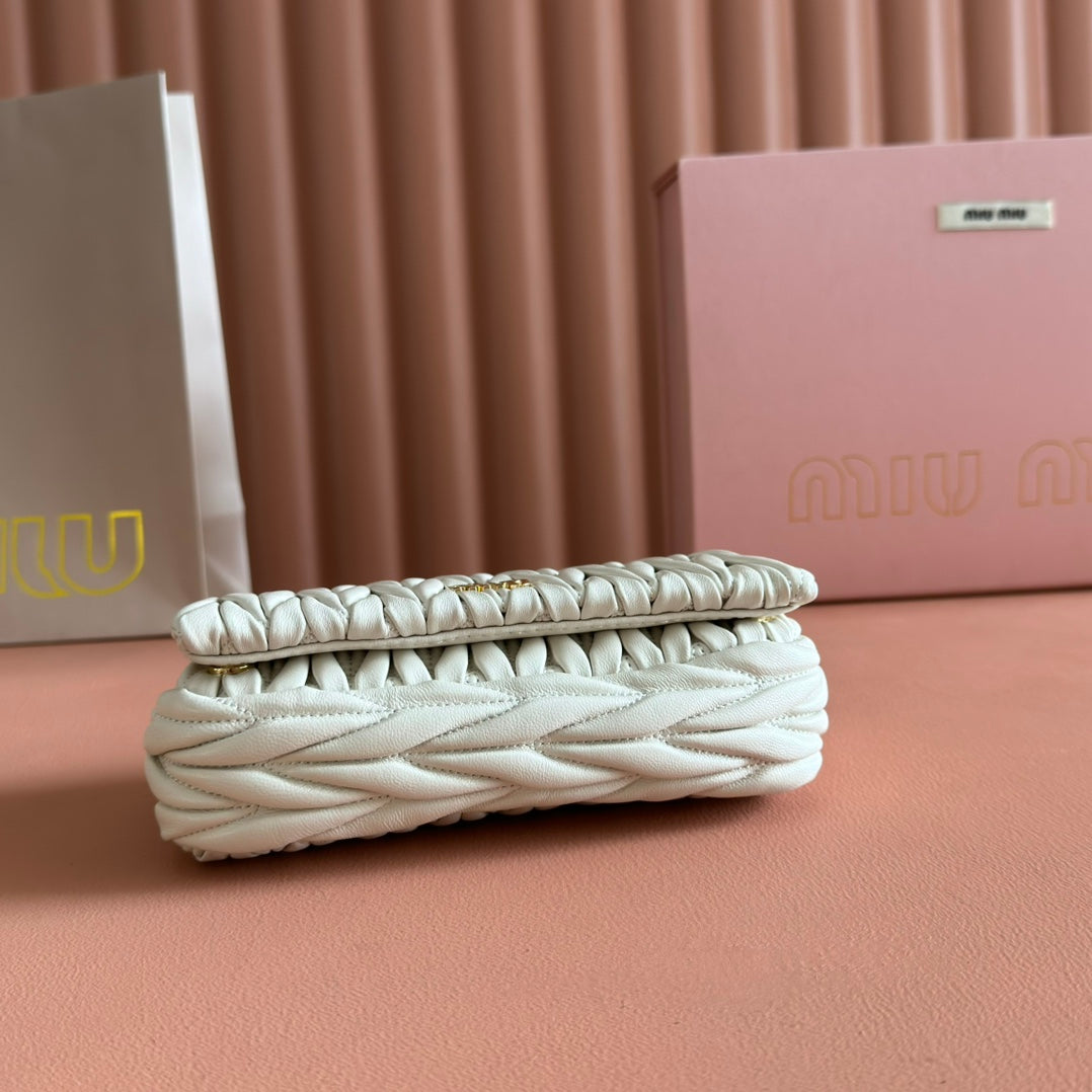 MATELASSÉ NAPPA LEATHER MINI BAG 18 WHITE