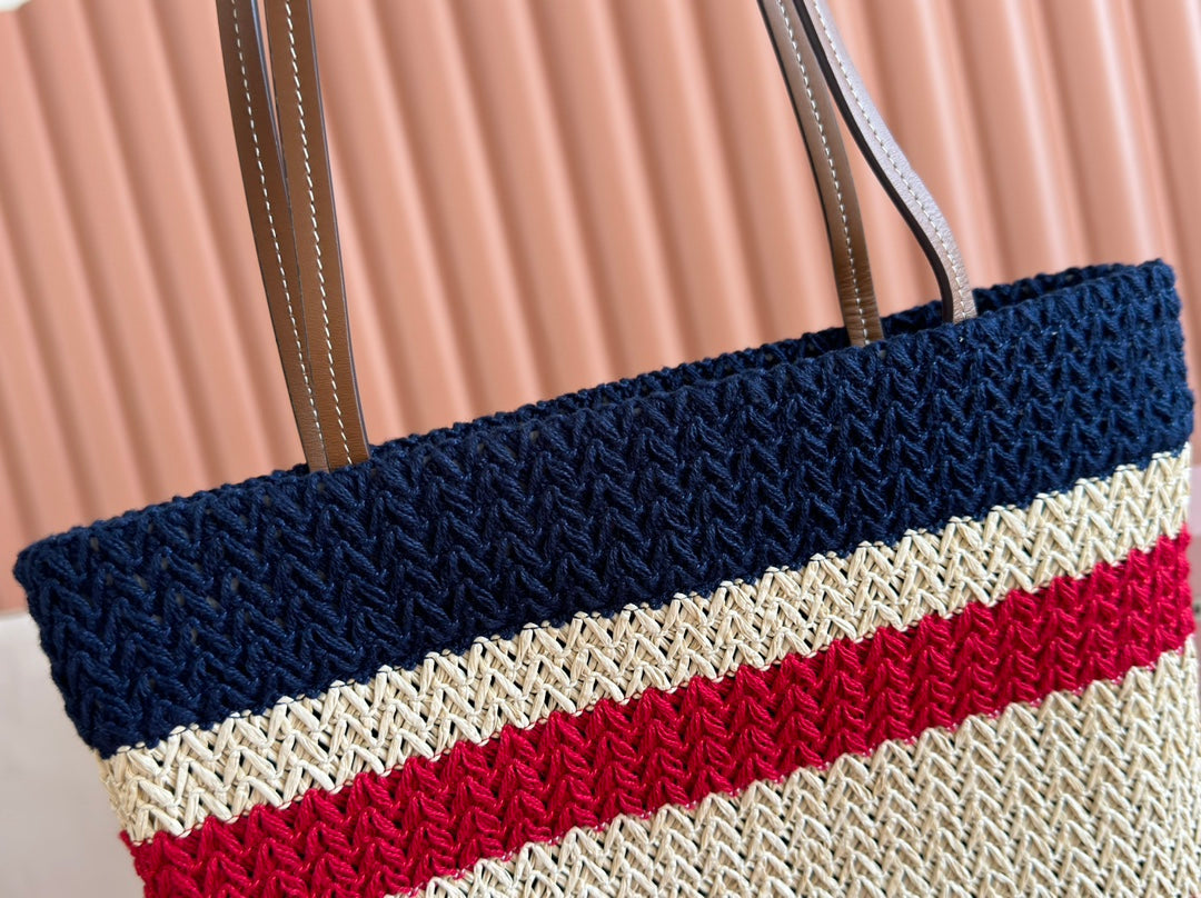 BOLSA TOTE WOVEN 38 MULTICOLOR IN RAFFIA