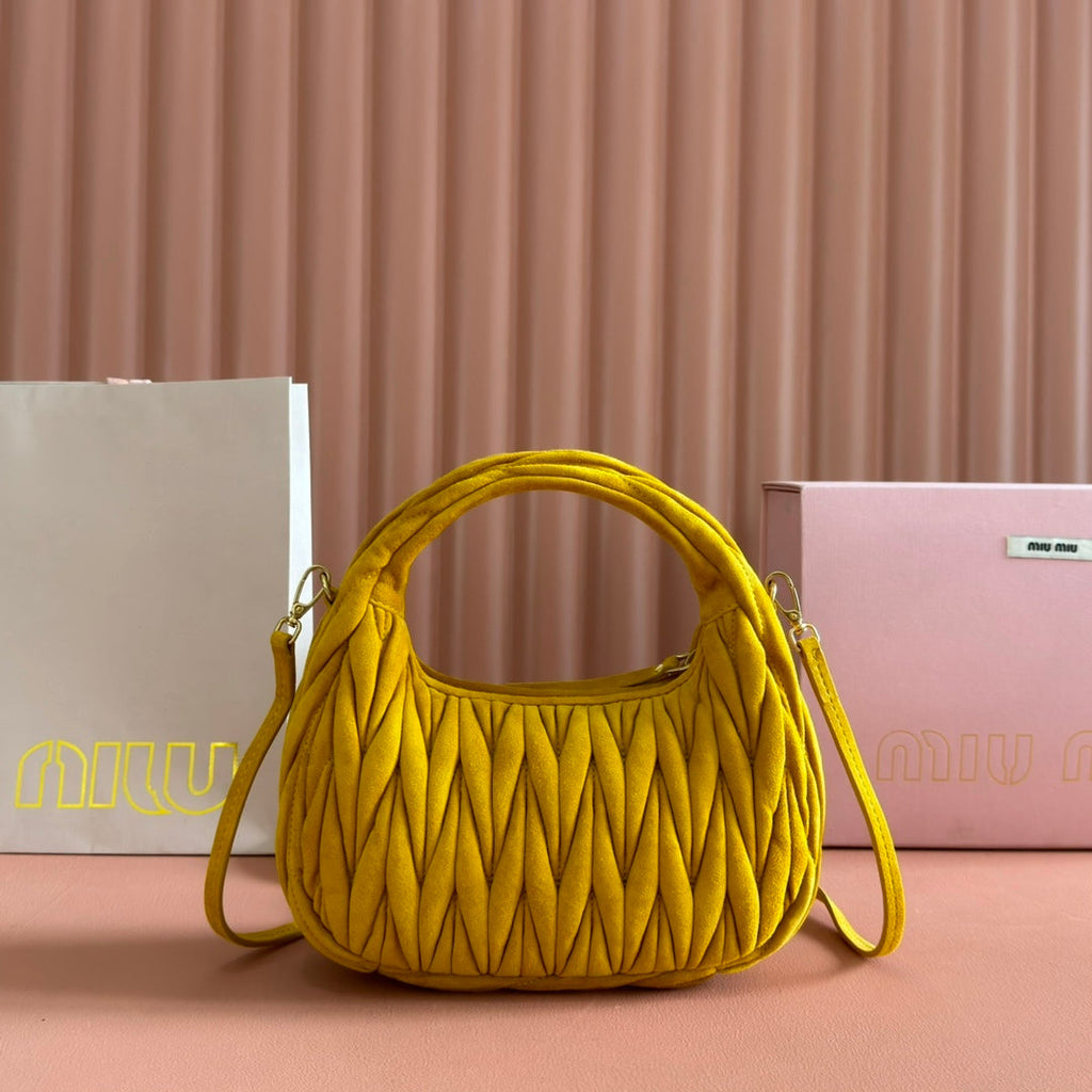 MIU MIU SUEDE HANDBAG 23 YELLOW