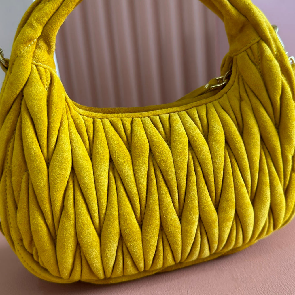 MIU MIU SUEDE HANDBAG 23 YELLOW